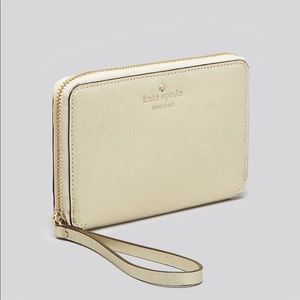 kate spade gold wristlet